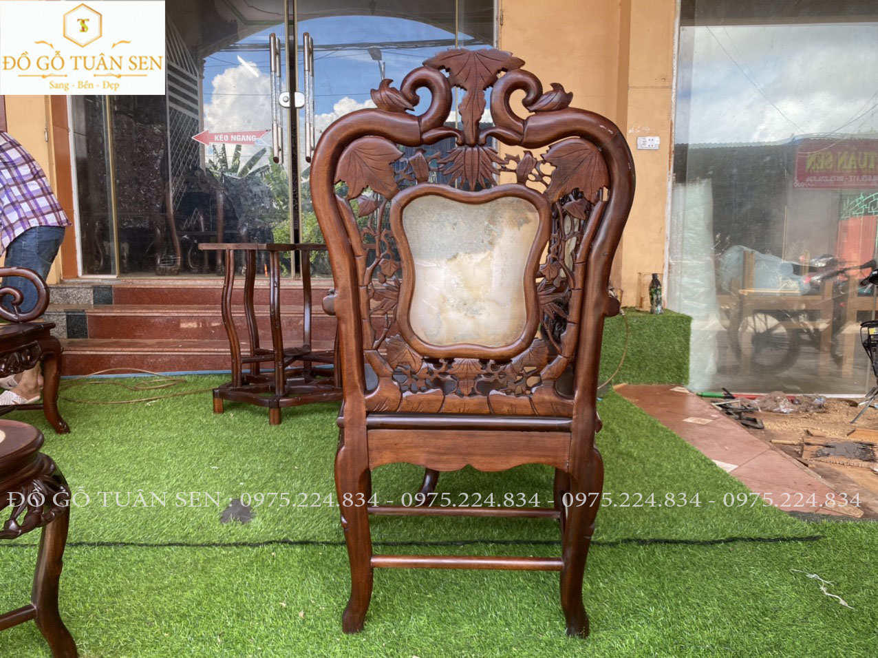 hình ảnh chi tiết về bộ trúc kép 7 món gỗ gụ 